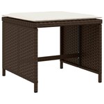 vidaXL Ensemble à manger de jardin et coussins 9 Pièces marron poly rotin