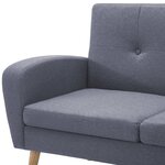 vidaXL Canapé forme de L revêtement en tissu gris clair 186x136x79 cm