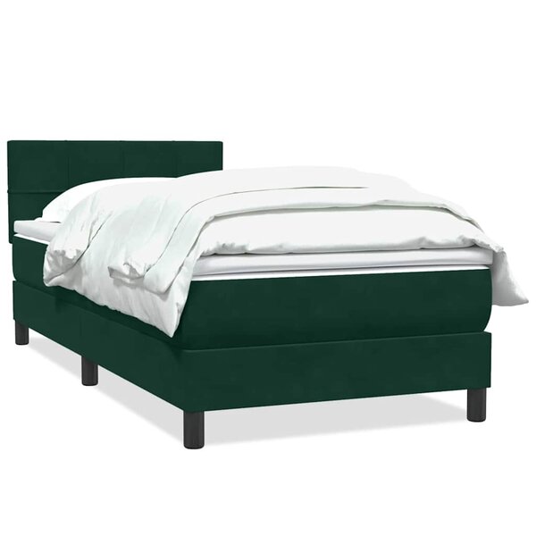 vidaXL Sommier à lattes de lit et matelas vert foncé 80x220 cm velours