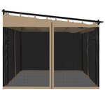 vidaXL Tonnelle avec parois en filet taupe 4x3 m acier