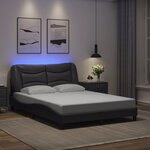 vidaXL Cadre de lit avec LED sans matelas Hvar gris 140x190 cm