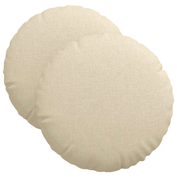 vidaXL Coussins de siège 2 Pièces Crème Ø40 x 13 cm tissu