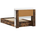 vidaXL Cadre de lit avec rangement avec tiroir Chêne fumé 90 x 190 cm