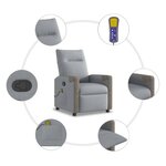 vidaXL Fauteuil de massage inclinable Gris clair Tissu