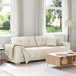 vidaXL Canapé Beige 221 x 80 x 80 cm Tissu en lin mélangé