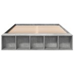 vidaXL Cadre de lit gris béton 150x200 cm bois d'ingénierie