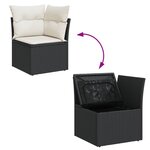 vidaXL Salon de jardin 6 Pièces avec coussins noir résine tressée