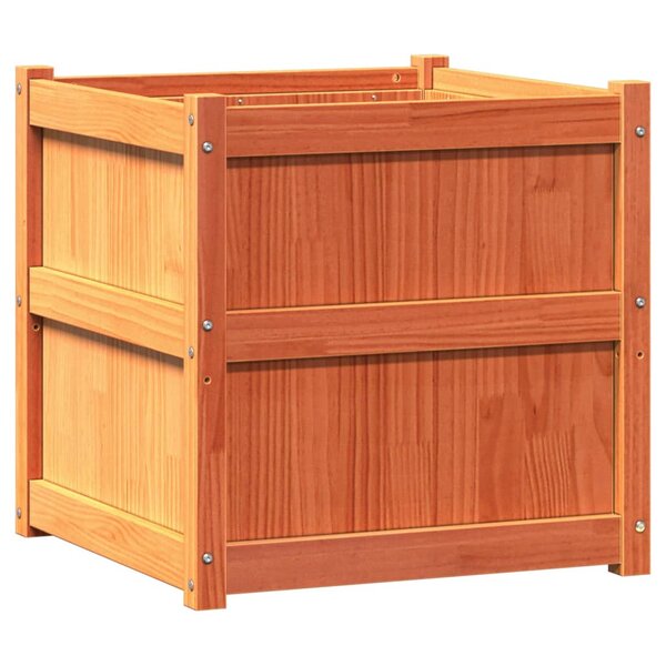 vidaXL Jardinière cire marron 60x60x60 cm bois de pin massif