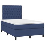 vidaXL Sommier à lattes de lit et matelas et LED Bleu 120x200 cm Tissu