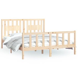 vidaXL Cadre de lit avec tête de lit bois de pin massif 160x200 cm