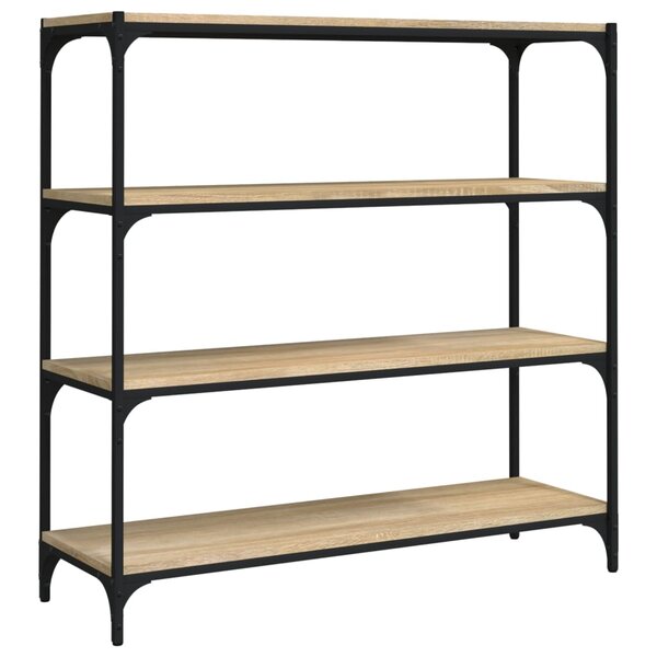 vidaXL Meuble TV Chêne sonoma 100x33x100 cm Bois d'ingénierie et acier