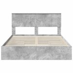 vidaXL Lit de Rangement Gris béton 135 x 190 cm Bois d'ingénierie