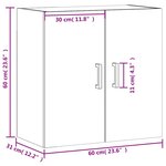 vidaXL Armoire murale sonoma gris 60x31x60 cm bois d'ingénierie