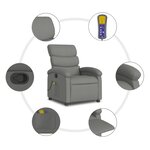vidaXL Fauteuil de massage inclinable gris foncé tissu