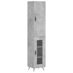 vidaXL Buffet haut Gris béton 34 5x34x180 cm Bois d'ingénierie