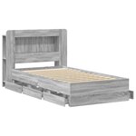 vidaXL Cadre de lit avec rangement Sonoma gris 90 x 190 cm
