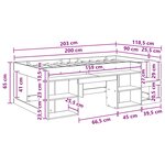 vidaXL Cadre de lit pour enfants avec rangement Chêne fumé 90 x 200 cm