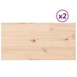 vidaXL Dessus de table 2 Pièces 80x40x2 5cm rectangulaire bois pin massif