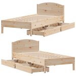 vidaXL Cadre de lit sans matelas 100x200 cm bois massif de pin