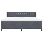 vidaXL Lit Box Spring avec Matelas gris foncé 180x200 cm en Velours