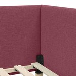 vidaXL Cadre de lit d'angle avec tête de lit Bordeaux 90 cm x 200 cm