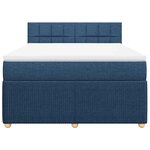 vidaXL Sommier à lattes de lit avec matelas Bleu 140x200 cm Tissu
