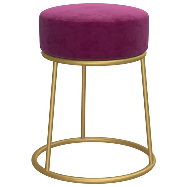 vidaXL Tabouret rond Violet Velours