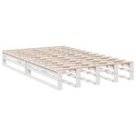 vidaXL Lit bibliothèque sans matelas blanc 120x190 cm bois pin massif
