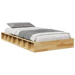 vidaXL Cadre de lit sans matelas 100x200 cm bois massif de chêne