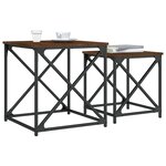 vidaXL Tables basses gigognes 2 Pièces chêne marron bois d'ingénierie