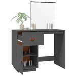vidaXL Coiffeuse avec LED Gris 95x50x133 5 cm Bois de pin massif