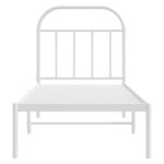vidaXL Cadre de lit métal sans matelas avec tête de lit blanc 75x190cm