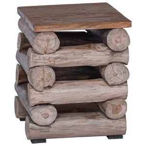 vidaXL Tabouret Naturel 30 x 30 x 38 cm Bois de teck massif