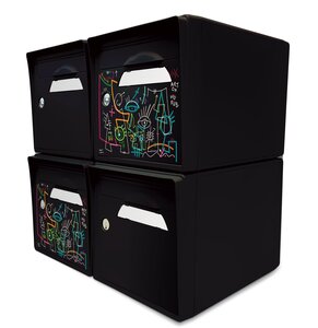 Pack de 4 boîtes aux lettres 1 porte - 2x "Vache de Pub [VanLuc]" - 2x "Noir intense"