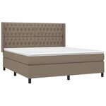 vidaXL Sommier à lattes de lit avec matelas Taupe 180x200 cm Tissu