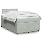 vidaXL Sommier à lattes de lit et matelas Gris clair 120x200cm Velours