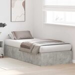 vidaXL Cadre de lit avec rangement Gris béton 100 x 200 cm