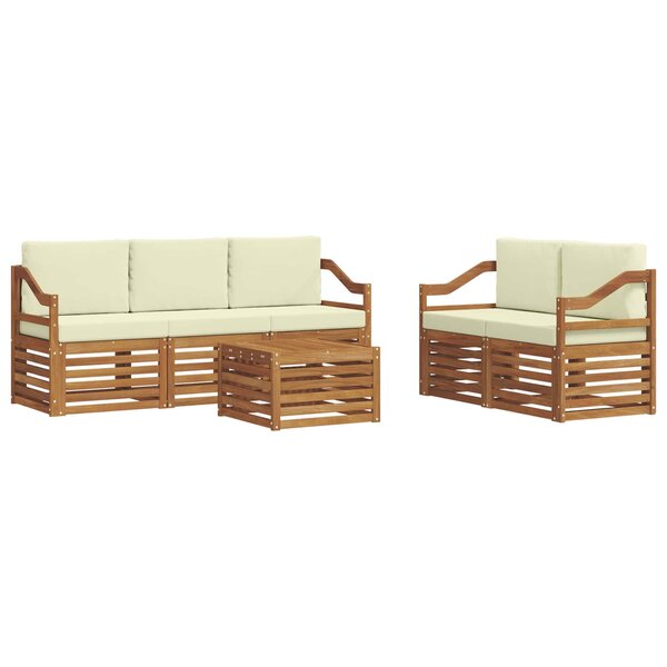 vidaXL Ensemble de canapés d'extérieur 6 pc Naturel et Crème