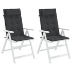 vidaXL Coussins de chaise à dossier haut lot de 2 noir tissu oxford