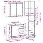 vidaXL Ensemble de meubles de salle de bain 3 Pièces chêne sonoma