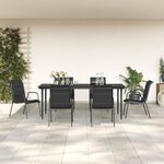 vidaXL Ensemble à manger de jardin 7 Pièces noir textilène et acier