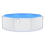 vidaXL Piscine ronde avec parois en acier 460x120 cm Blanc