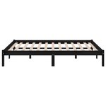 vidaXL Cadre de lit Noir Bois massif 135x190 cm Double