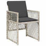 vidaXL Ensemble à manger de jardin et coussins 9 Pièces gris clair rotin