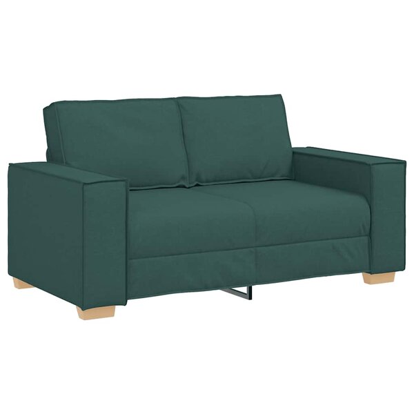 vidaXL Canapé 2 places Vert foncé 120 cm Tissu