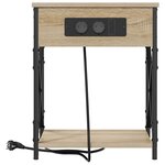 vidaXL Table de nuit avec station de chargement Chêne sonoma