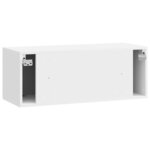vidaXL Meuble TV mural Montage mural Blanc brillant 78 5 x 31 x 30 cm
