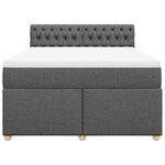 vidaXL Sommier à lattes de lit avec matelas Gris foncé 140x200cm Tissu