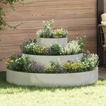 vidaXL Cache-pot de jardin Argent 120 x 120 x 20 cm Acier galvanisé