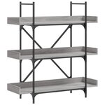 vidaXL Bibliothèque à 3 niveaux sonoma gris 100x33x108 5 cm